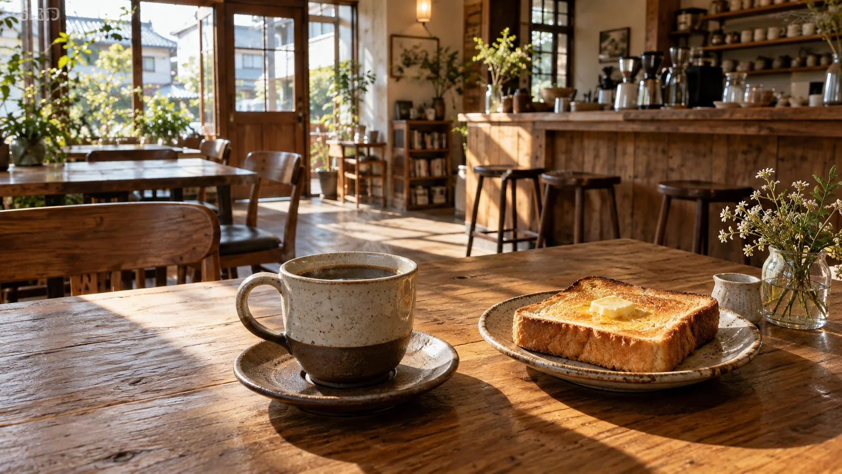 温かみのある喫茶店のサンプルイメージ