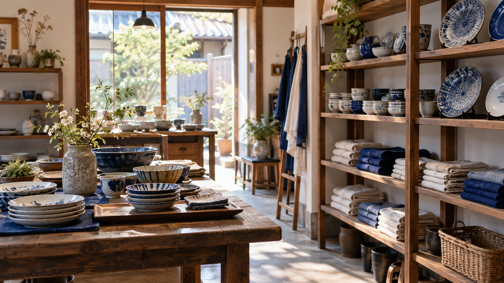 陶器やリネンを扱う個人商店のサンプルイメージ